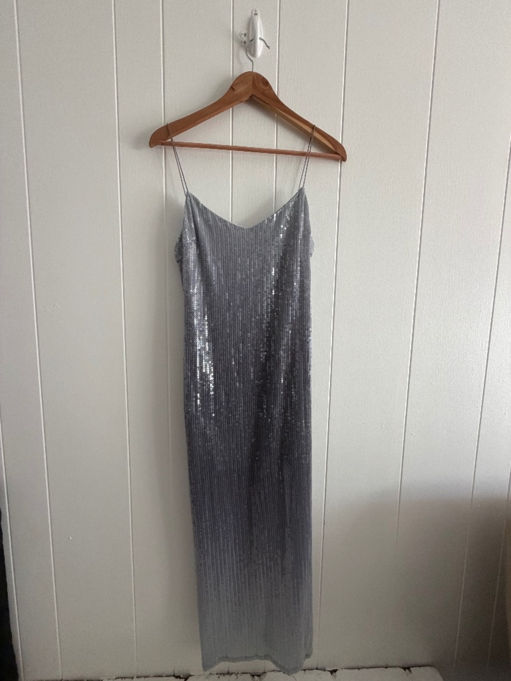 Zara Ombre Silver Sequin Midi Dress Worn Once Formal Fancy Size Small